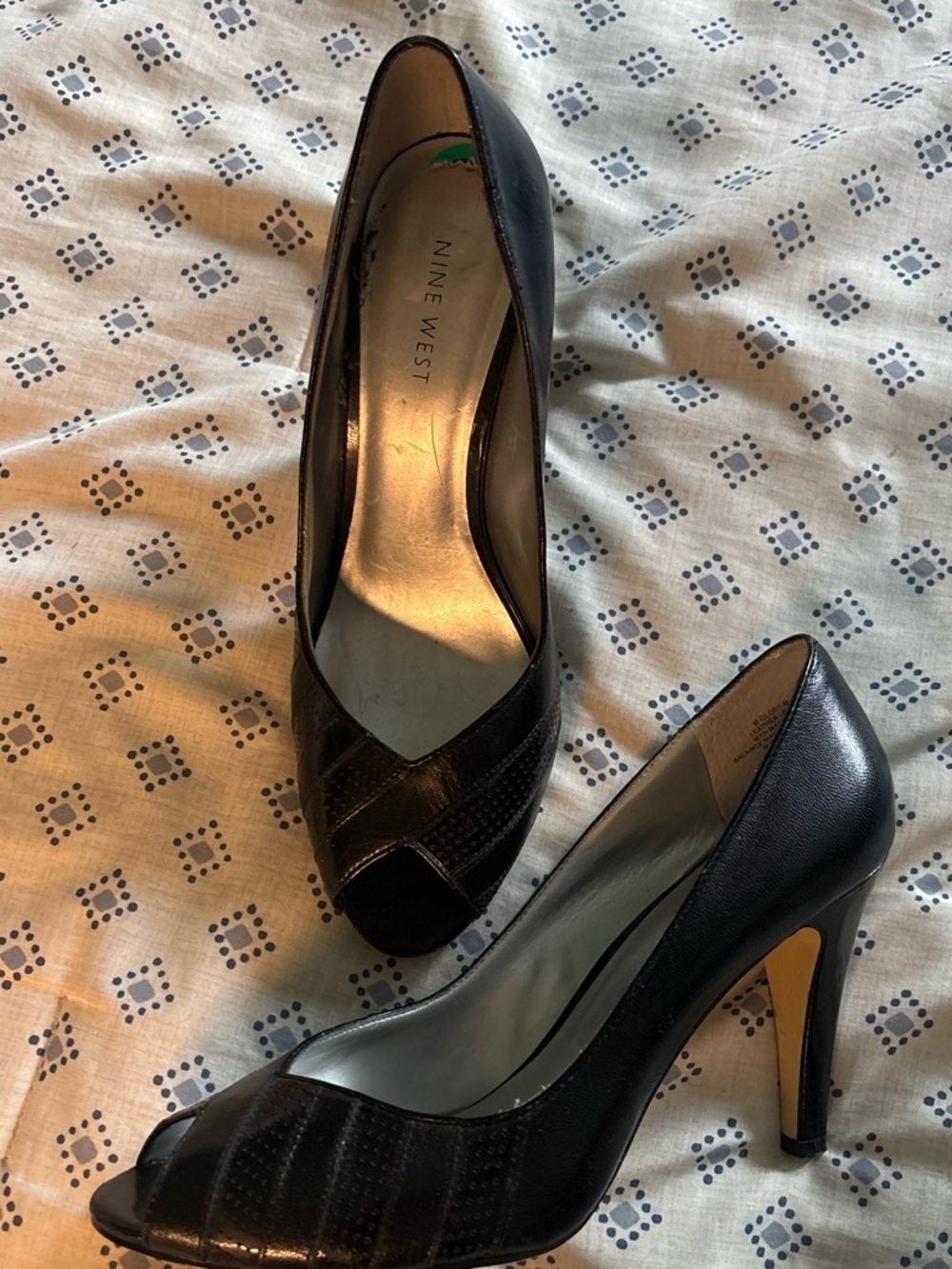 Nine West - size 8, Black Peep-Toe Heels